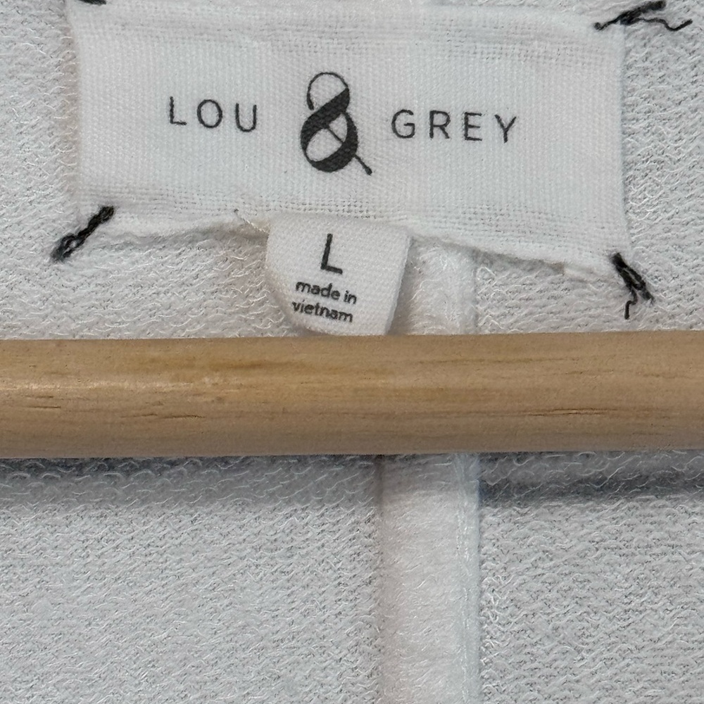 Loft Lou & Grey Women’s Large Ivory with Gray Strips Swing T-Shirt Midi Dress - Picture 6 of 8